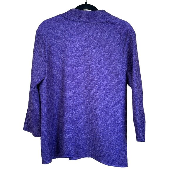 Travelers collection by Chicos popcorn blazer purple Chico size 1 fabric buttons - Picture 2 of 9